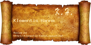 Klementis Hanna névjegykártya